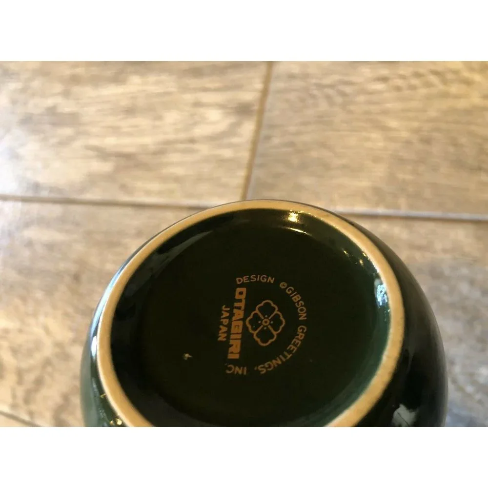 Otagiri Christmas Wreath‎ Cup Mug Japan Holiday Tea Coffee Gold Trim Collectible